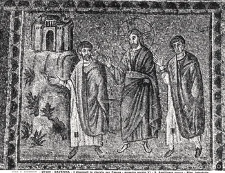 Kristus på vejen til Emmaus (mosaik)